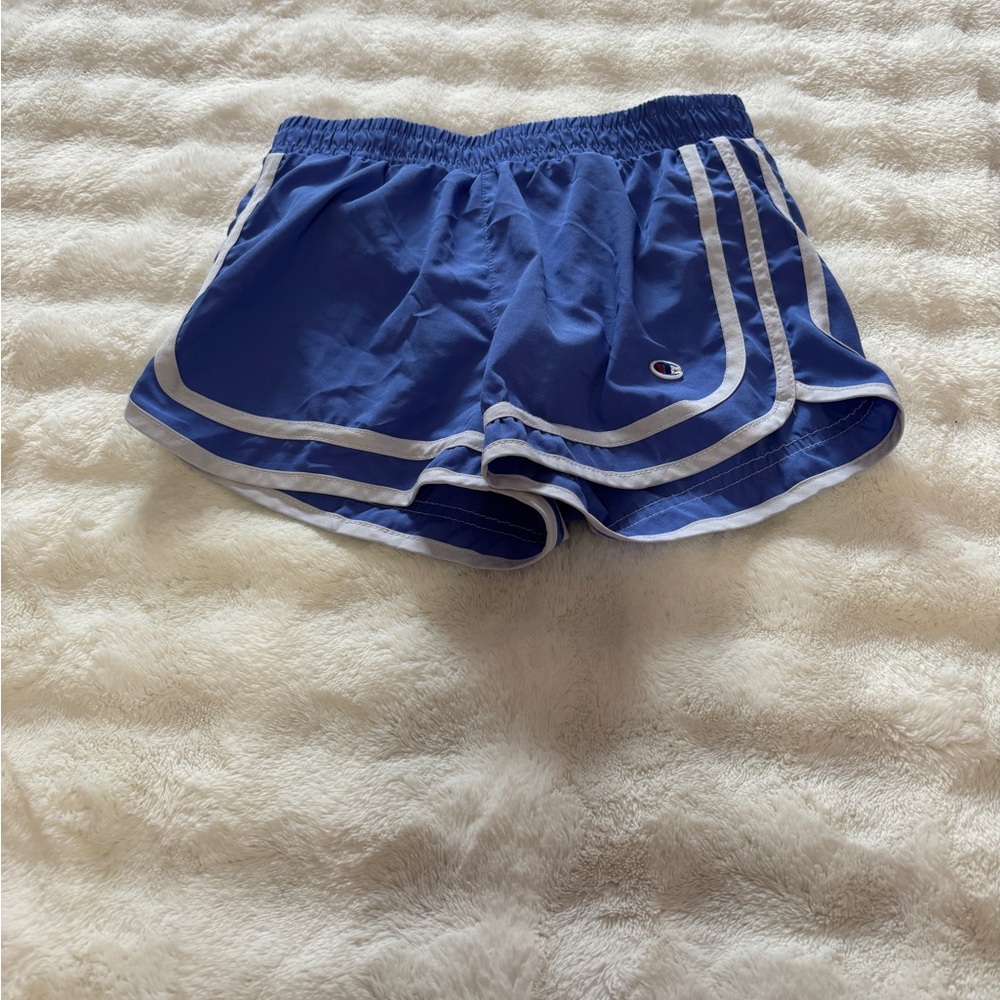 Champion Women's Athletic Shorts in Blue and White